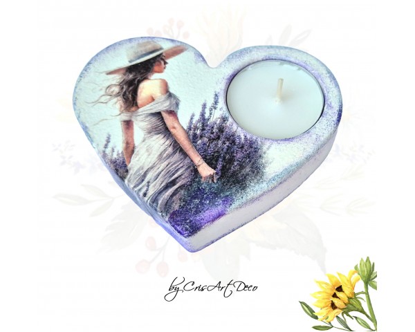 Suport decorativ pentru lumanare - lavanda 115958